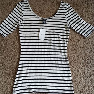 Striped scoop neck top